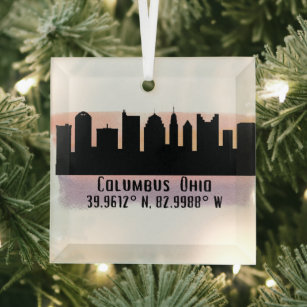 Columbus OH City Skyline Glasdekoration Ornament Aus Glas