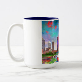 Columbus Ohio Abstrakt Skyline Zweifarbige Tasse