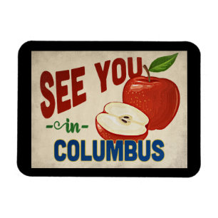 Columbus Ohio Apple - Vintage Travel Magnet