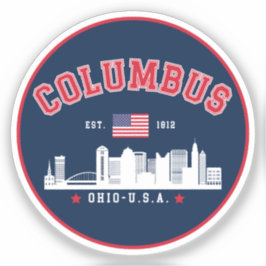 Columbus Ohio Cityscape Design Aufkleber