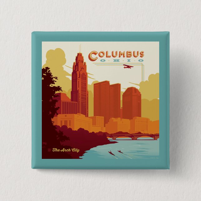 Columbus Ohio | Die Stadt Arch Button (Vorderseite)