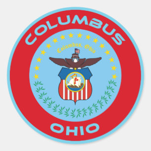 Columbus Ohio Flag Siegel Runder Aufkleber