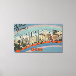 Columbus, Ohio - große Buchstabe-Szenen 4 Leinwanddruck