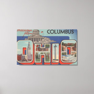 Columbus, Ohio - große Buchstabe-Szenen Leinwanddruck