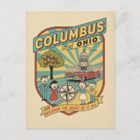 Columbus, Ohio Retro 1950er Jahre Reiseplakat Post