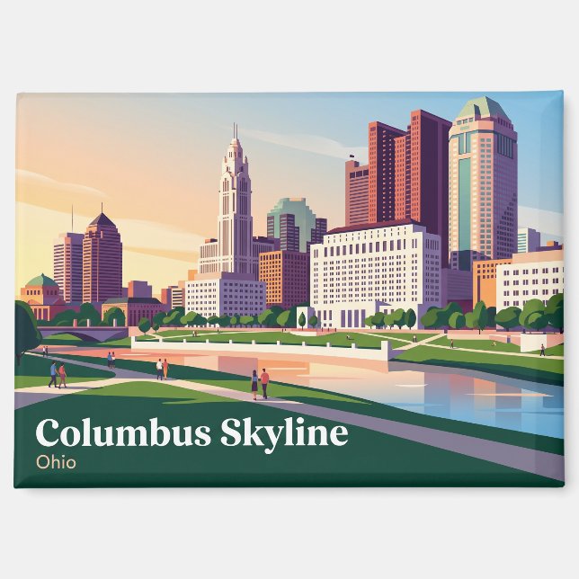 Columbus Ohio Skyline Magnet (Vorderseite)