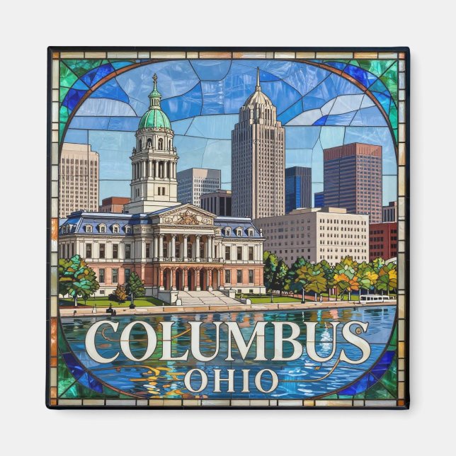 Columbus Ohio Skyline 🏙️ Magnet (Vorne)