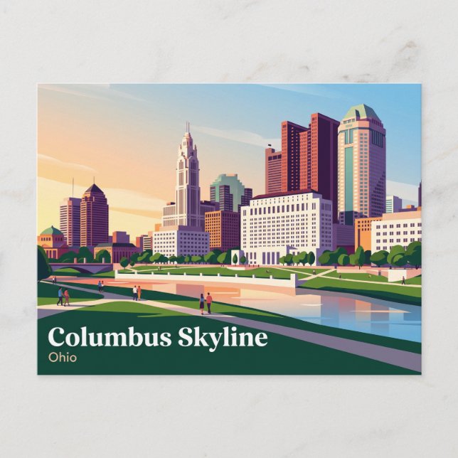 Columbus Ohio Skyline Postkarte (Vorderseite)