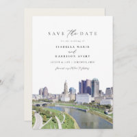 COLUMBUS OHIO Skyline Save the Date Einladung