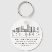 Columbus, Ohio Stylized Skyline Custom Slogan