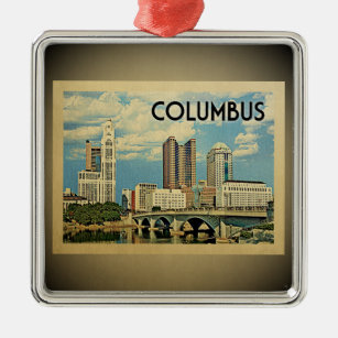 Columbus Ohio Vintage Travel Ornament