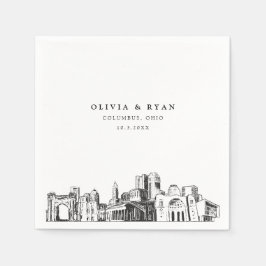 Columbus Ohio Wedding Minimalistisch Paper Serviette