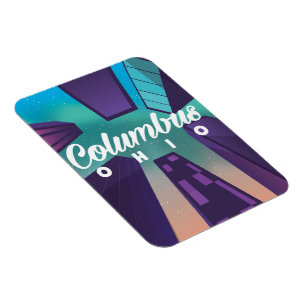 Columbus Ohio Wolkenkratzer Reiseplakat Druck. Magnet