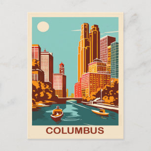 Columbus, Scioto River, Ohio, Reise Postkarte