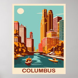 Columbus, Scioto River, Ohio, Reisen Poster
