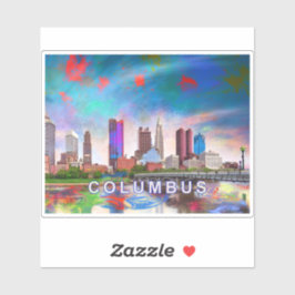 Columbus Skyline Abstrakt Art Aufkleber