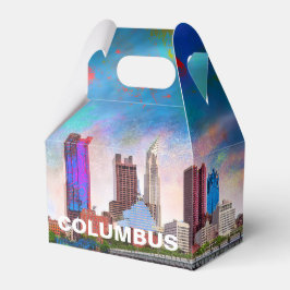 Columbus Skyline Abstrakt Art Geschenkschachtel