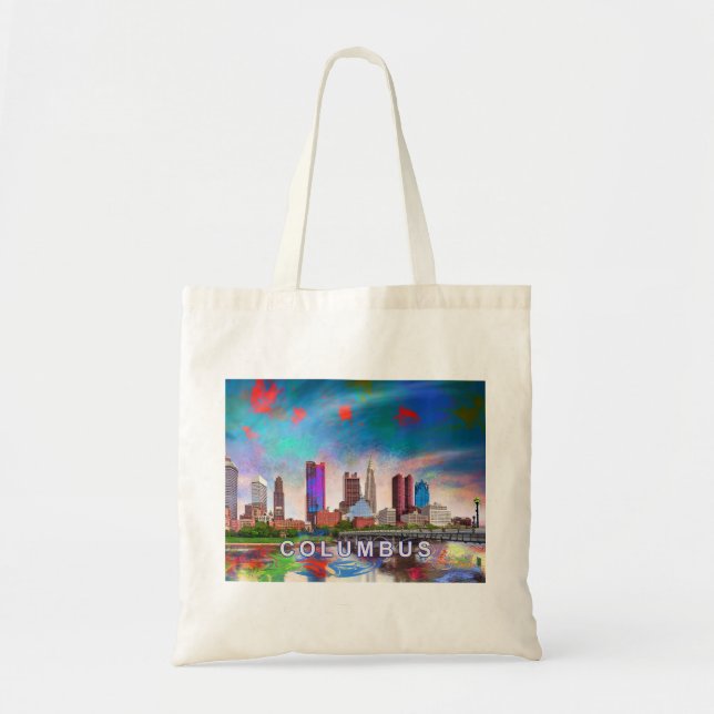 Columbus Skyline Abstrakt Art Tragetasche (Vorne)