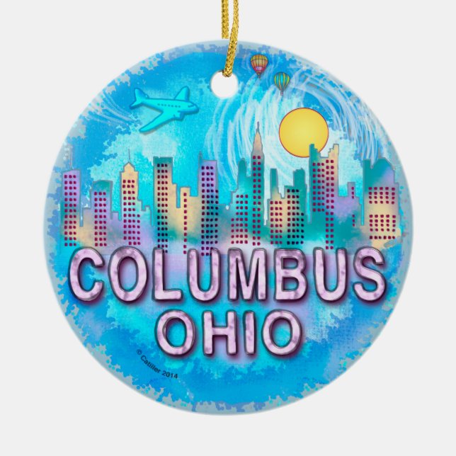 Columbus Skyline Keramikornament (Vorne)