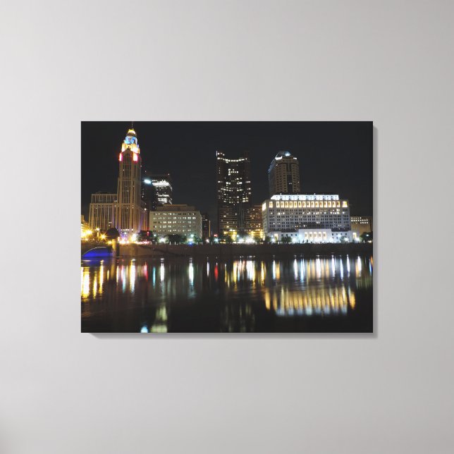 Columbus Skyline-Leinwand Leinwanddruck (Vorderseite)
