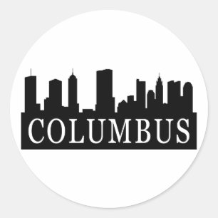 Columbus Skyline Runder Aufkleber