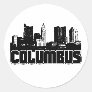 Columbus Skyline Runder Aufkleber