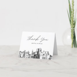 Columbus Skyline Sketch Blank Danke Karte