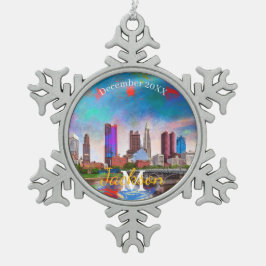 Columbus Snowflake Zinnwein Weihnachtsschmuck Schneeflocken Zinn-Ornament