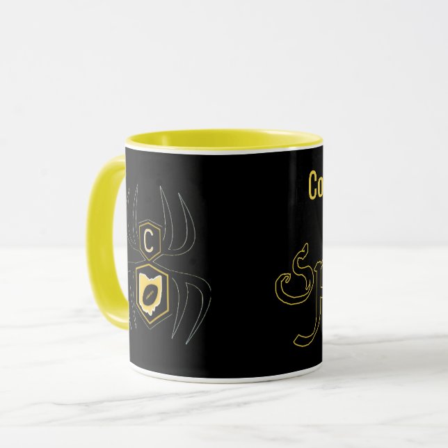 Columbus Spiders Gelber Becher Tasse (Vorderseite Links)