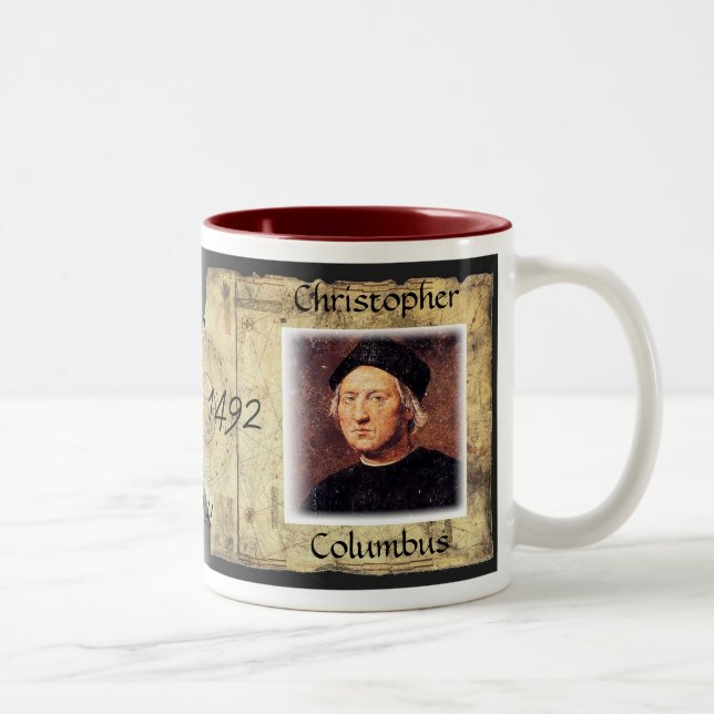 Columbus-Tribut-Tasse Zweifarbige Tasse (Rechts)
