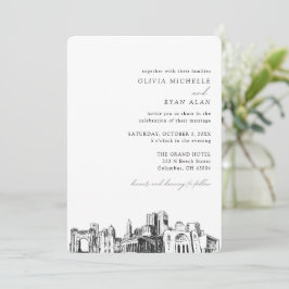 Columbus Wedding Elegant Skyline Einladung