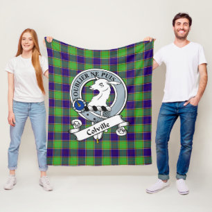 Colville Clan Abzeichen Tartan Kariert Fleecedecke