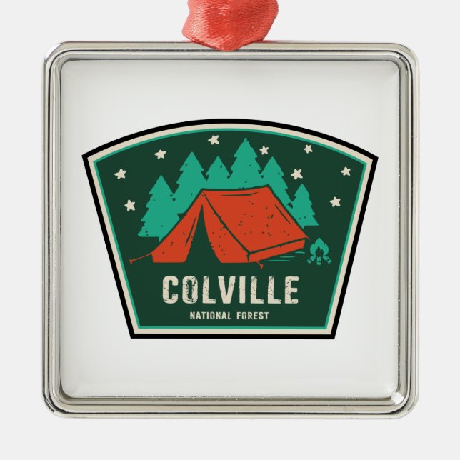 Colville National Forest Camping Ornament Aus Metall (Vorne)