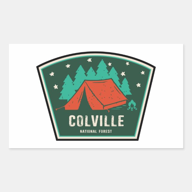 Colville National Forest Camping Rechteckiger Aufkleber (Vorderseite)