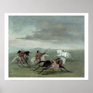 Comanche Feats of Martial Horsemanship, 1834 (Öl Poster