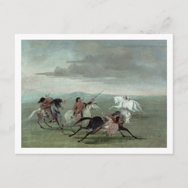 Comanche Feats of Martial Horsemanship, 1834 (Öl Postkarte (Vorderseite)