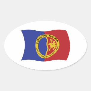 Comanche Nation Flaggenaufkleber Ovaler Aufkleber