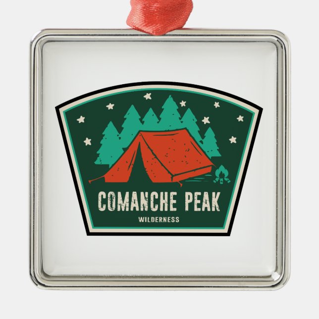 Comanche Peak Wilderness Colorado Camping Ornament Aus Metall (Vorne)