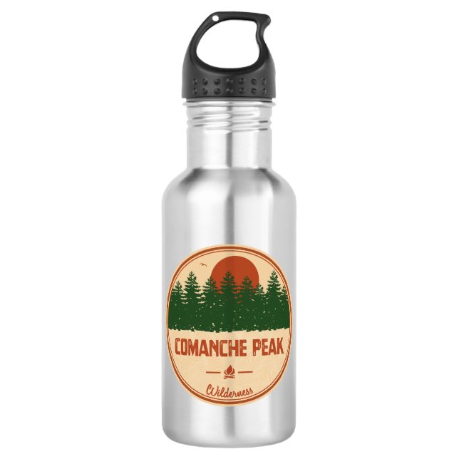 Comanche Peak Wilderness Colorado Edelstahlflasche (Vorderseite)