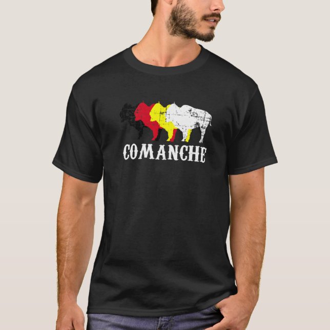Comanche People Native Amerikanische Ureinwohner M T-Shirt (Vorderseite)