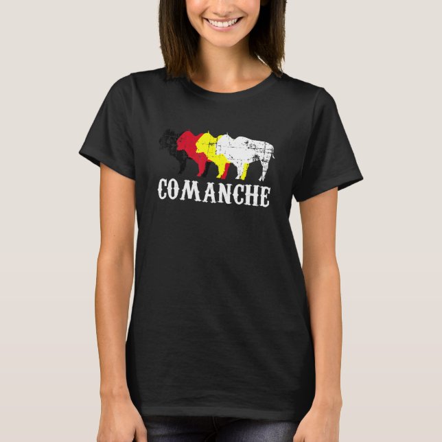 Comanche People Native Amerikanische Ureinwohner M T-Shirt (Vorderseite)