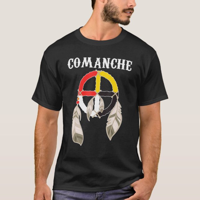 Comanche People Native Amerikanische Ureinwohner M T-Shirt (Vorderseite)