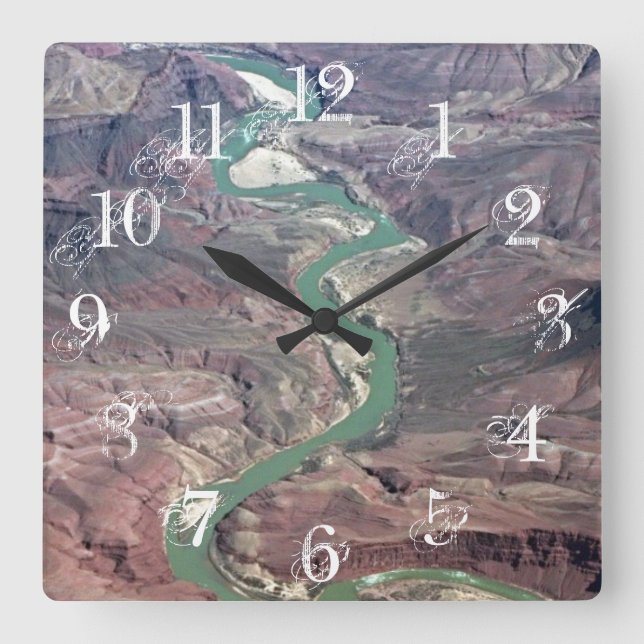 Comanche Point, Grand Canyon Quadratische Wanduhr (Vorderseite)