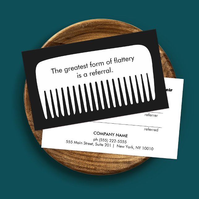 Comb Hair Salon Customer Referral Card (Von Creator hochgeladen)