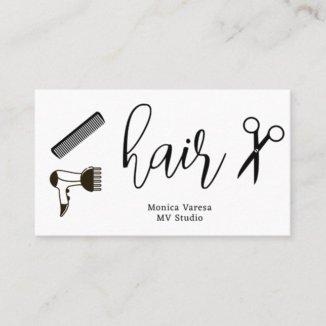 Comb Hair Stylist Hairdresser Flat Loyalty Card Treuekarte (Vorderseite)