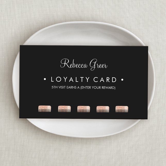 Comb Hairstylist 5 Punch Customer Loyalty Card Treuekarte (Von Creator hochgeladen)