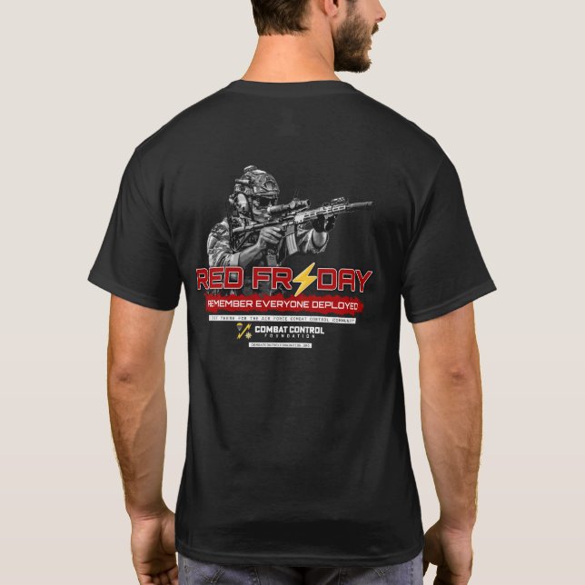 Combat Control. RED Friday. Wear Red.  T-Shirt (Rückseite)