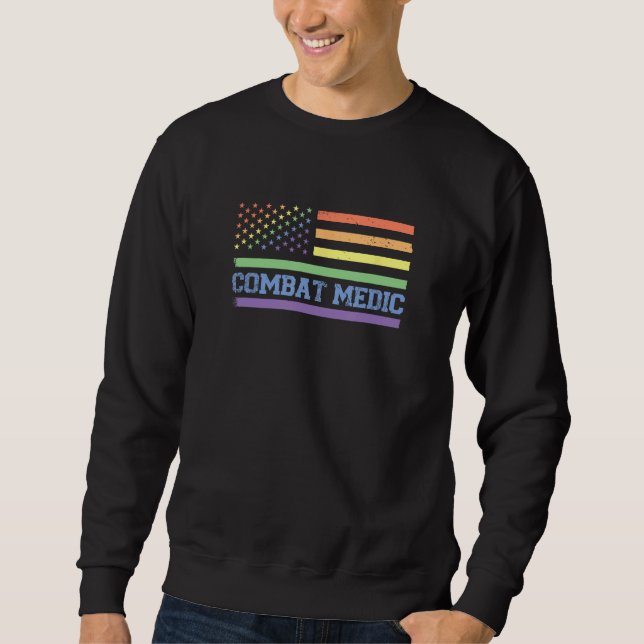 Combat Medic - Veteran Lesbian Gay Pride 4th of Ju Sweatshirt (Vorderseite)