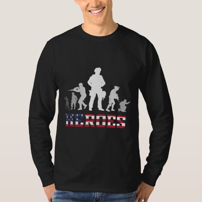 Combat Veteran Heroes Militäraktion Zitat T-Shirt (Vorderseite)