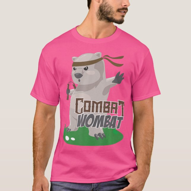 Combat Wombat Funny Karate Wombat Kampfkunst T-Shirt (Vorderseite)